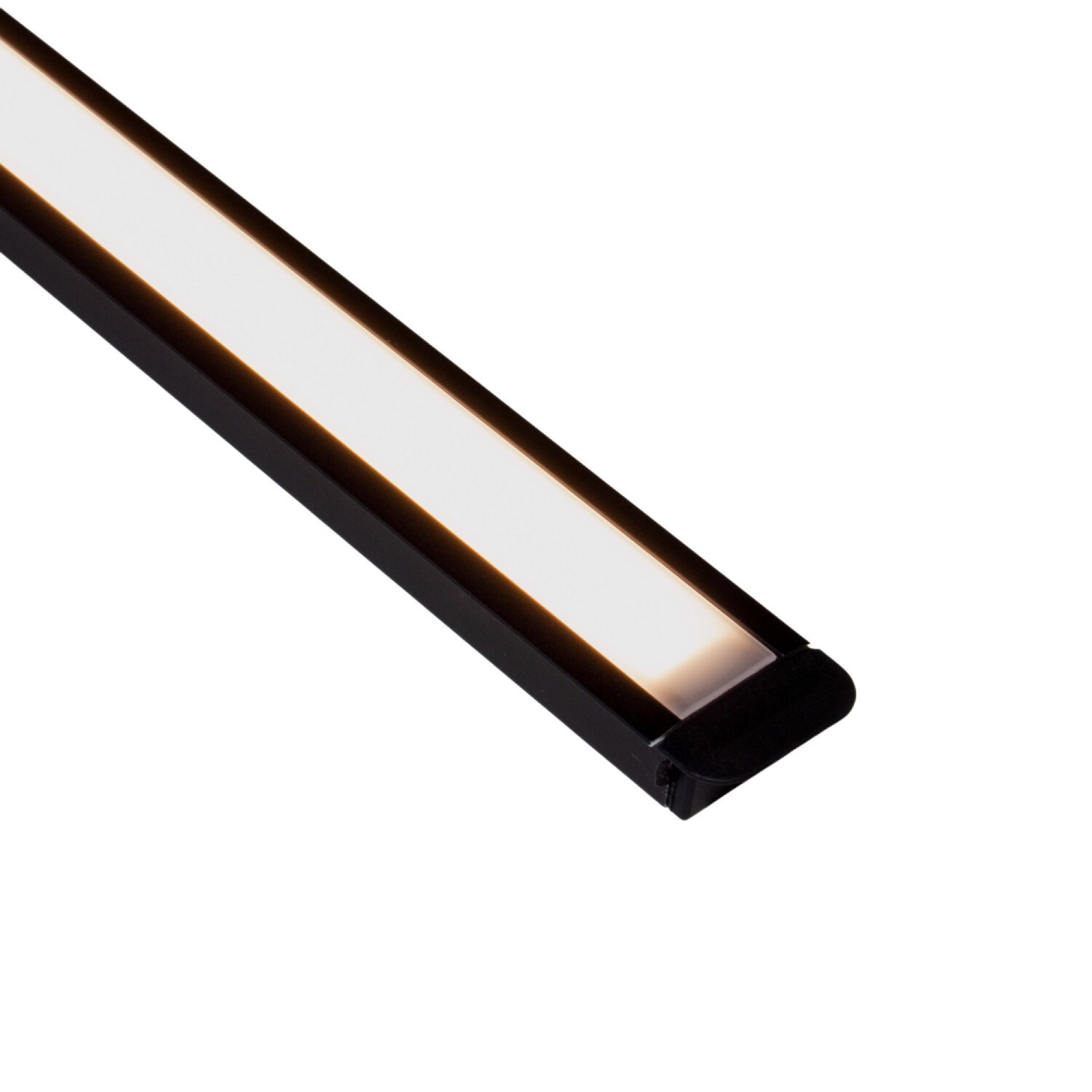 Perfil alumínio EMBUTIR DRY PRETO difusor leitoso