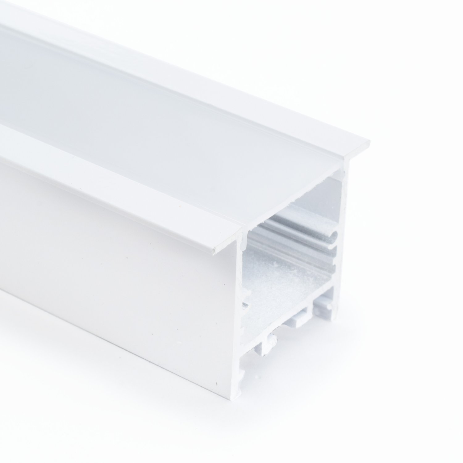 Perfil alumínio EMBUTIR FULL BRANCO difusor leitoso