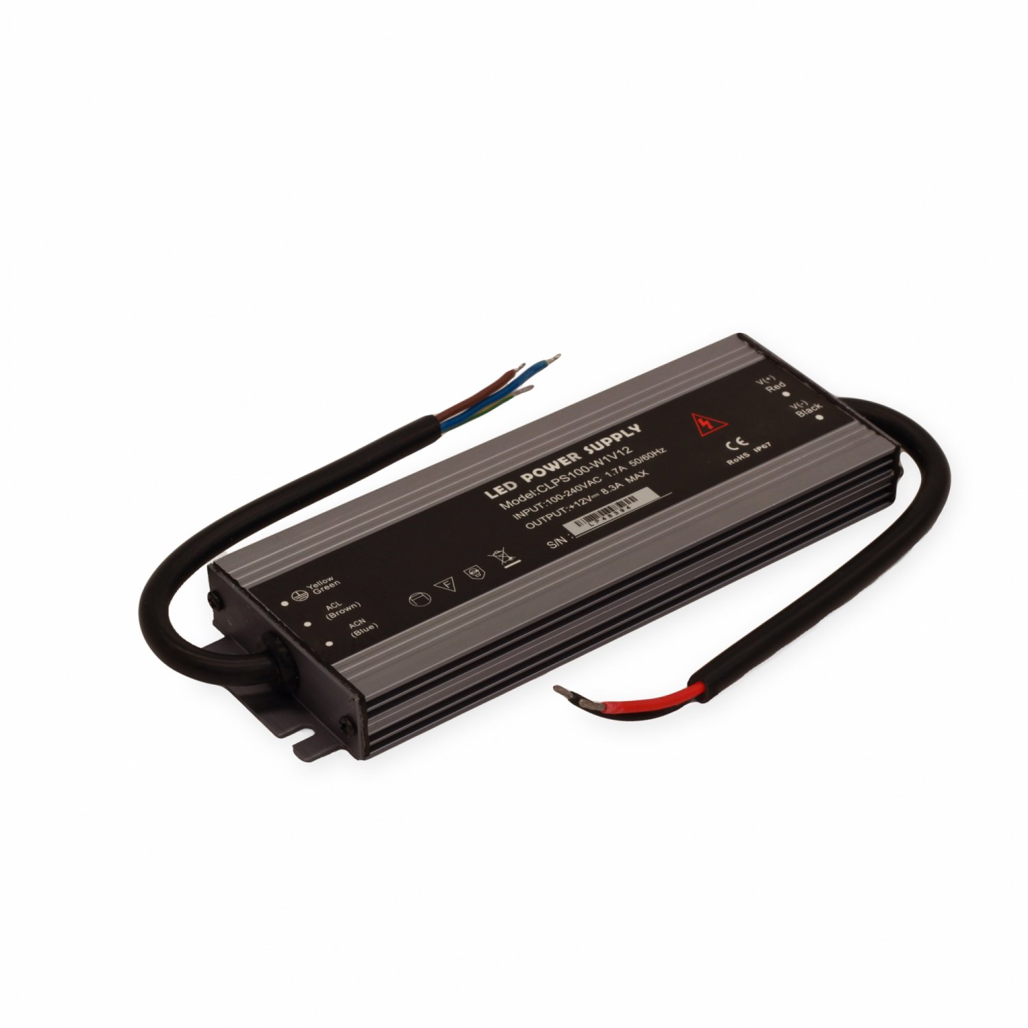 Fonte de alimentação 12V 100W IP67 Slim