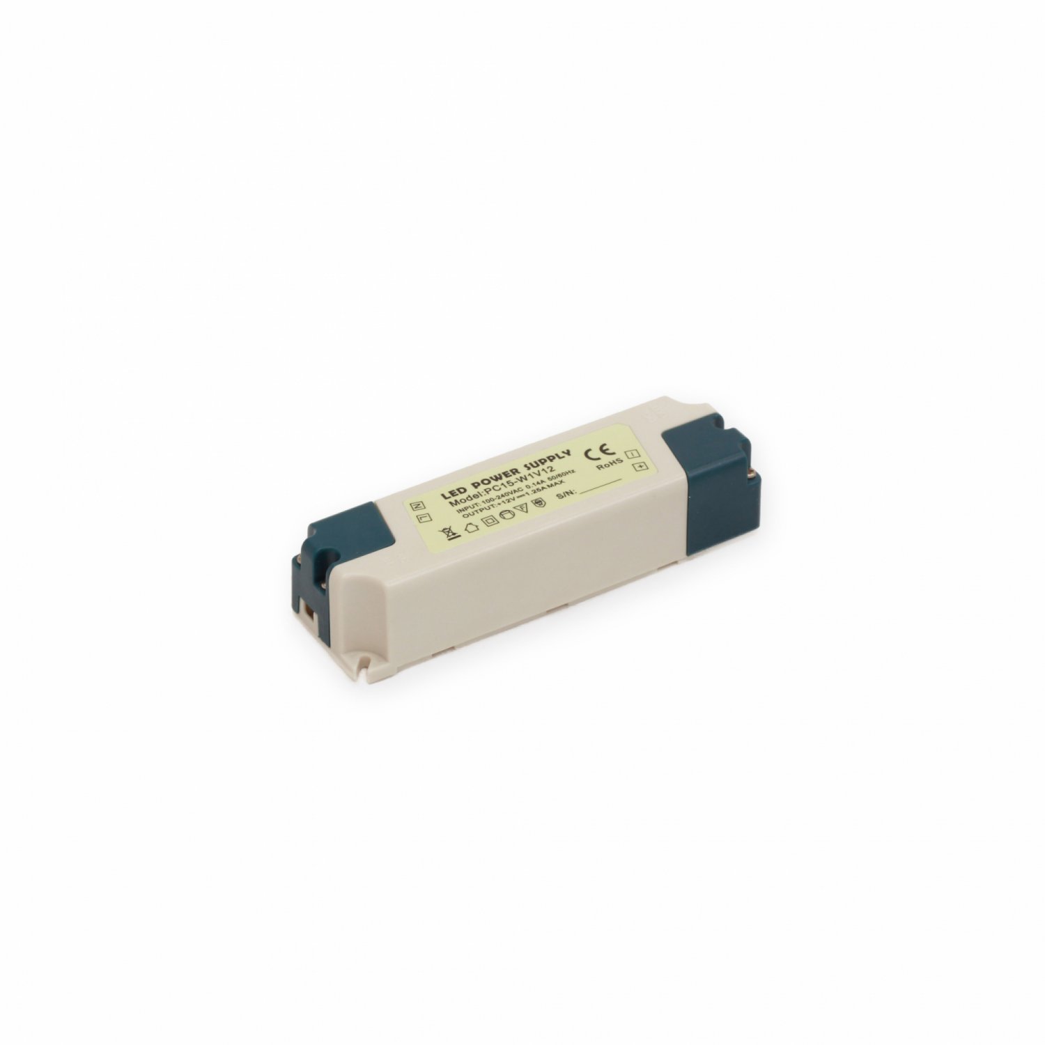 Fonte de alimentação 12V 15W Plástico Slim