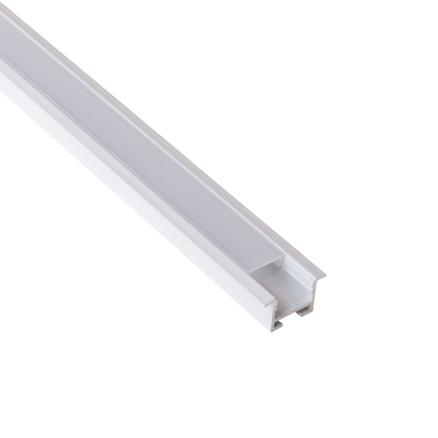Perfil alumínio EMBUTIR DRY BRANCO difusor leitoso