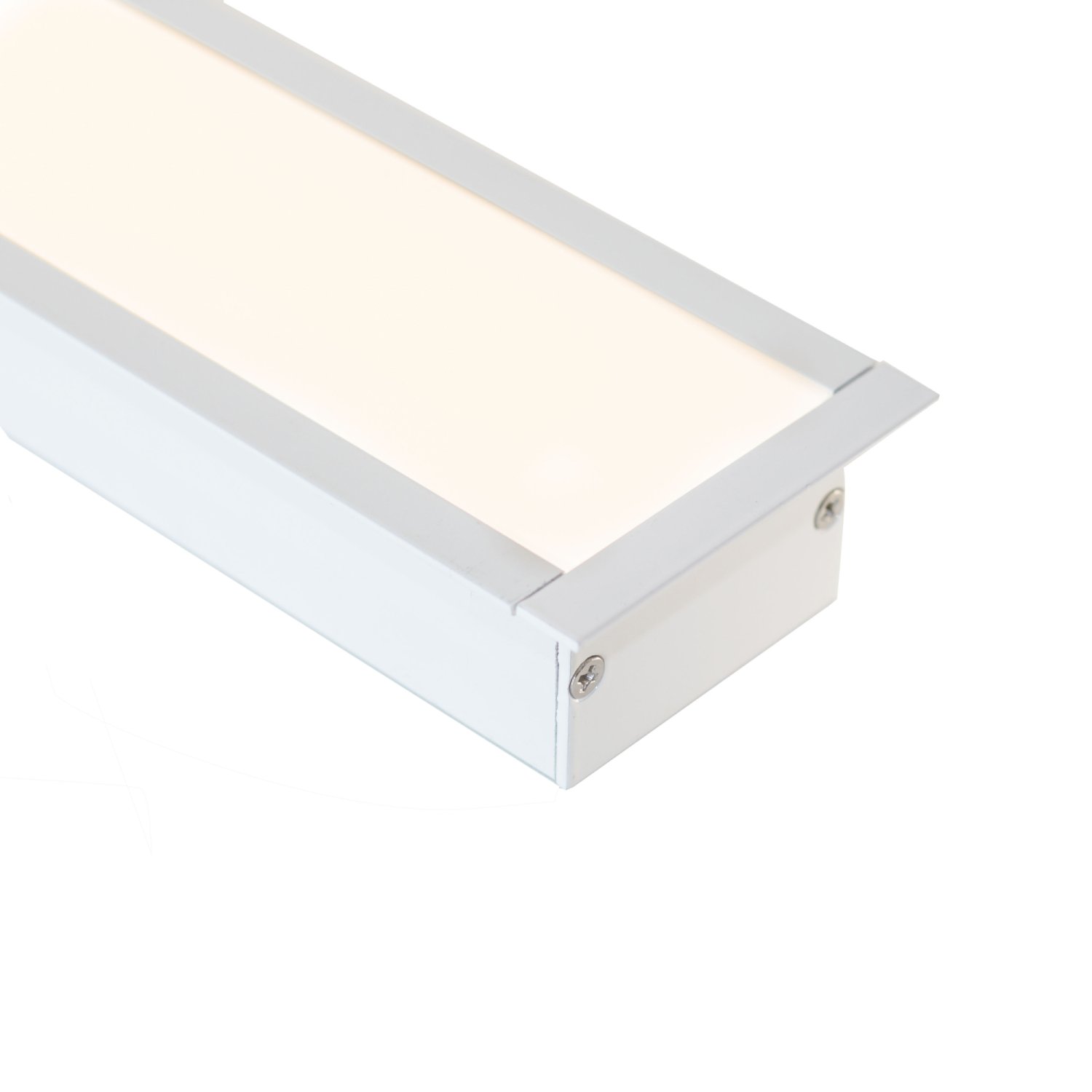 Perfil alumínio EMBUTIR WIDE BRANCO difusor leitoso